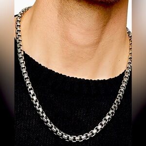 Stunning NEW thick BOX CHAIN 20” 100% Wide 6mm stainless steel steele venetian